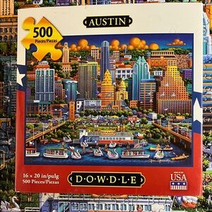 🧩 500 piece Dowdle “Austin” with poster listing 51 places of interest. Complete